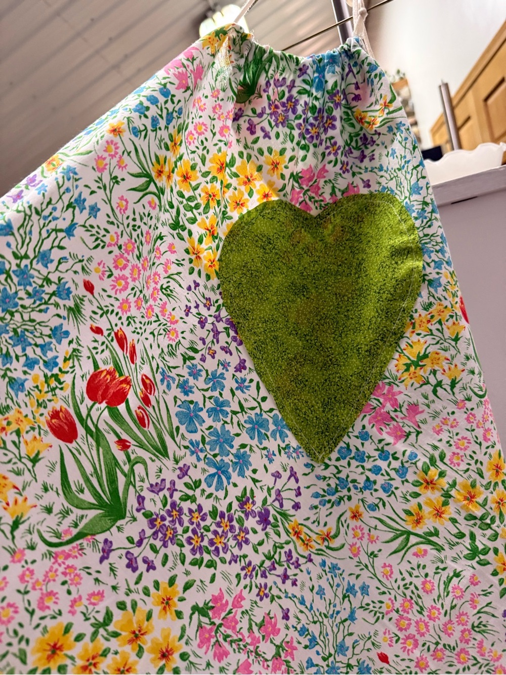 flowered halter top with 💚